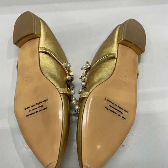NEW ELINA LINARDAKI Linardaki Stardust Flats – Size 10 – Gold – Pearls & Charms - Picture 3 of 12